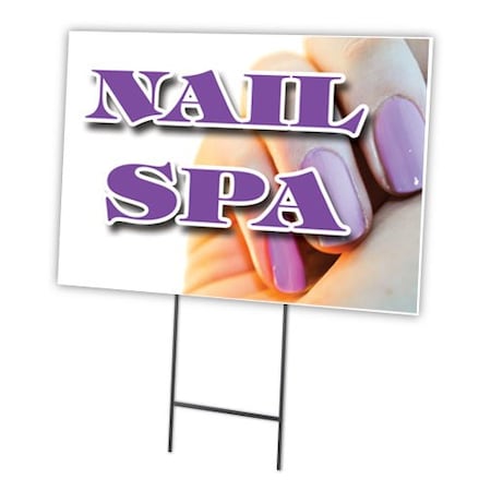 Nail Spa Yard Sign & Stake Outdoor Plastic Coroplast Window